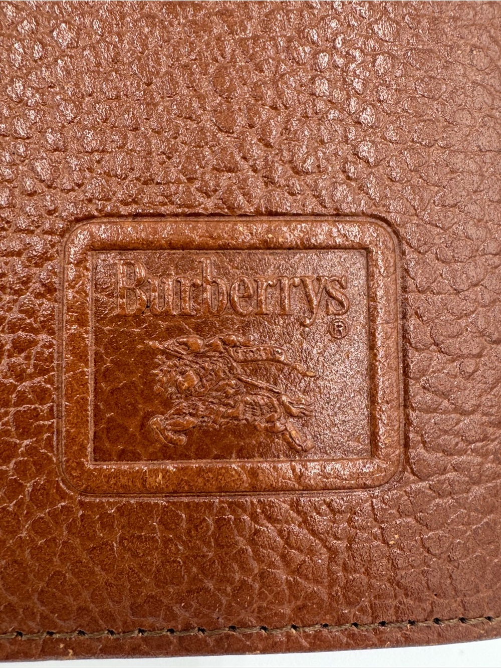 Burberrys Vintage Kisslock Brown Embossed Leather Logo Panel Nova Check Interior - Picture 3 of 12